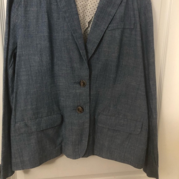 Women chambray denim blazer - Picture 2 of 5